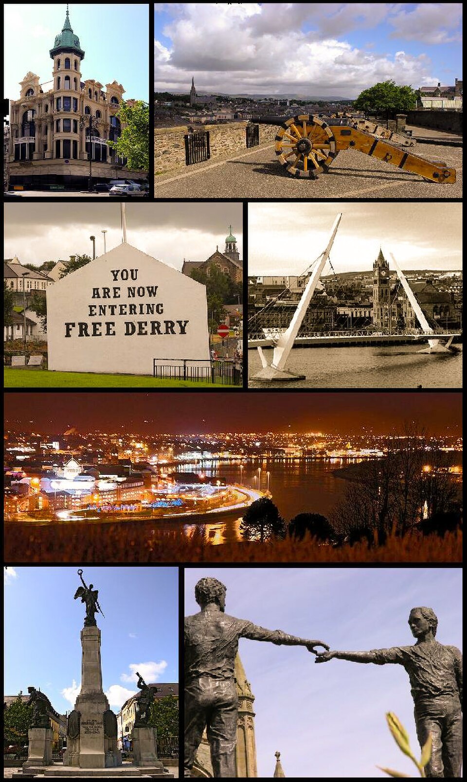 Derry city walls in Derry
