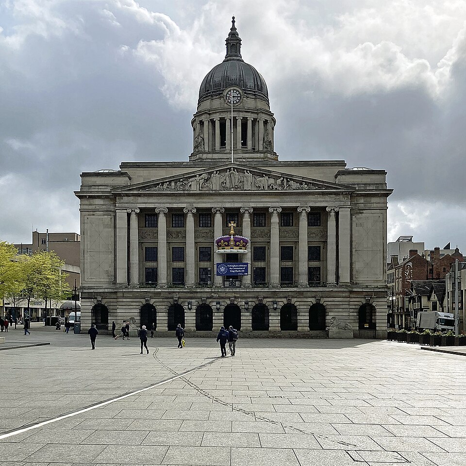 Nottingham city centre in Nottingham
