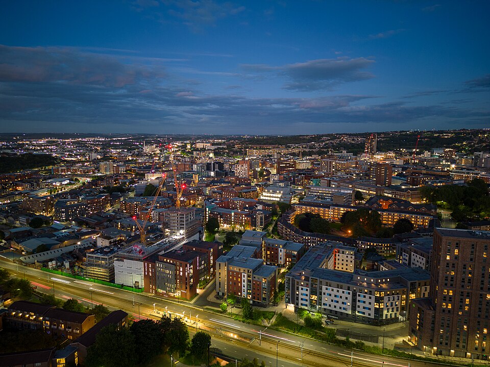 Sheffield city centre in Sheffield